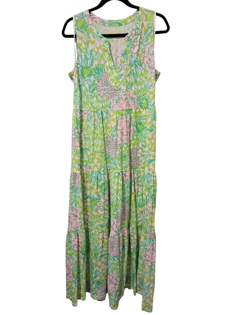 Lilly Pulitzer Sydnee Fauna Green Lime Feeling Good Maxi Dress - Picture 3 of 7